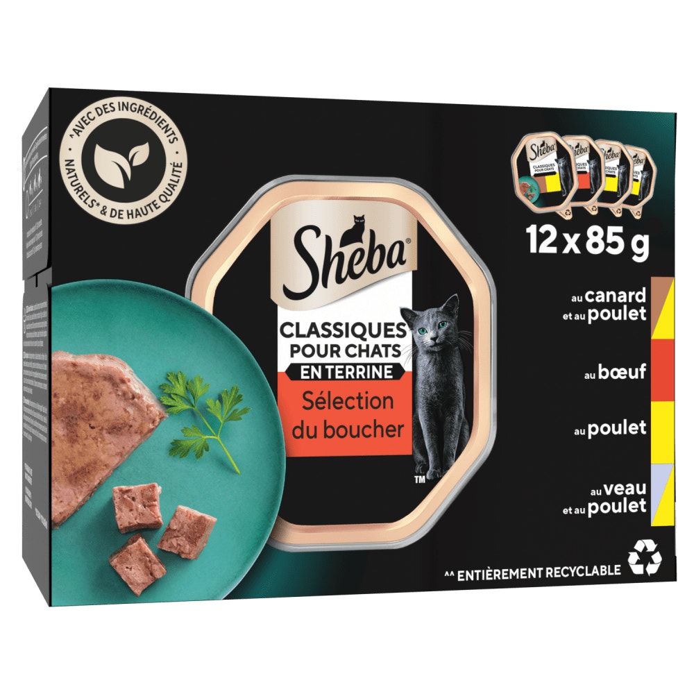 Sélection du boucher En Terrine 12 x 85g - Classiques Pour Chats - 1