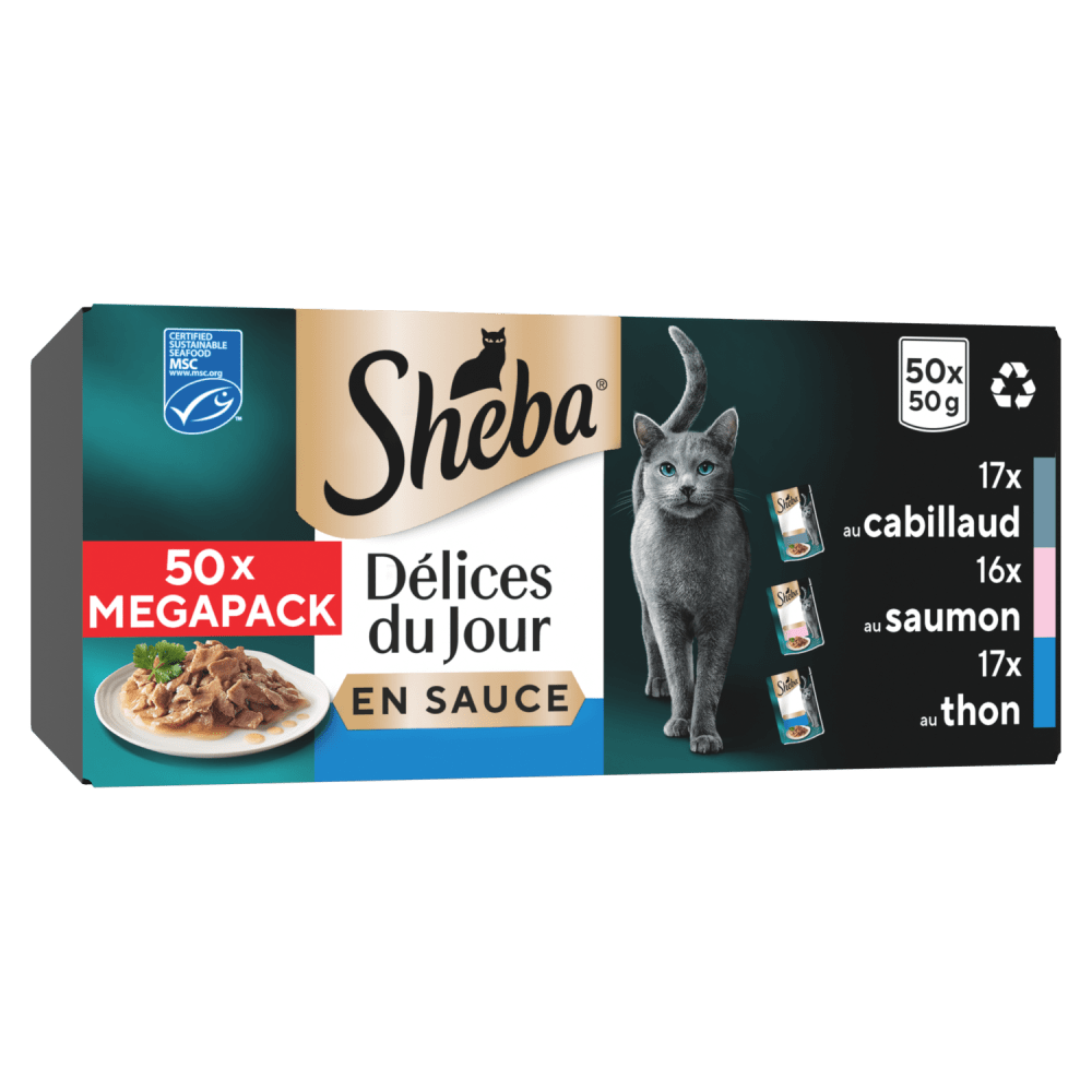 Sachets Fraîcheur MEGA pack aux poissons 50 x 50g - Délices Du Jour - 1