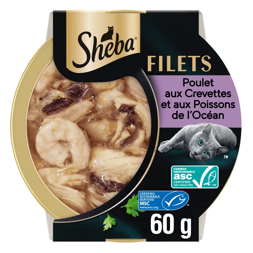 Poulet Aux Crevettes Et Aux Poissons De L'Océan 1 x 60g - Filets - 1
