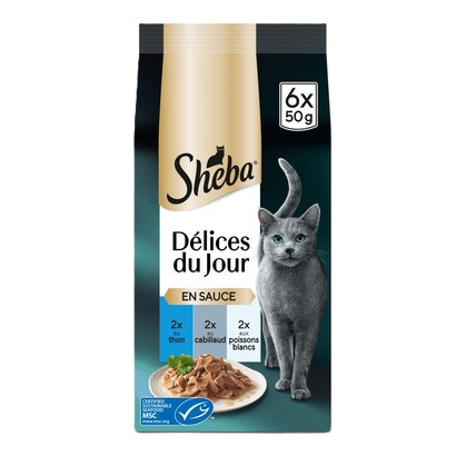 Sachets Fraîcheur Au Cabillaud Et Au Thon En Sauce 6 x 50g - Délices Du Jour